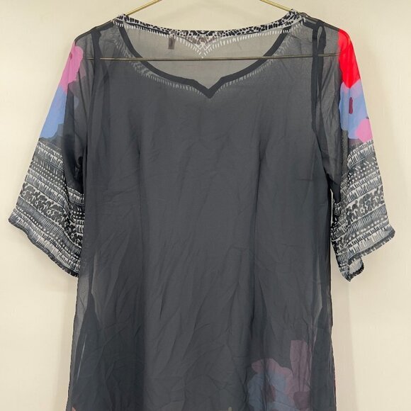 Soft Surroundings Pullover Floral Sheer Dress - Picture 5 of 9